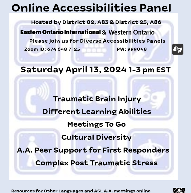Alcoholics Anonymous Online Accessibilities Panel